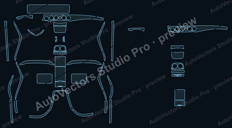 Mercedes-Benz Maybach S500 2015 precut interior protection film pattern – watermarked preview from the cutting software