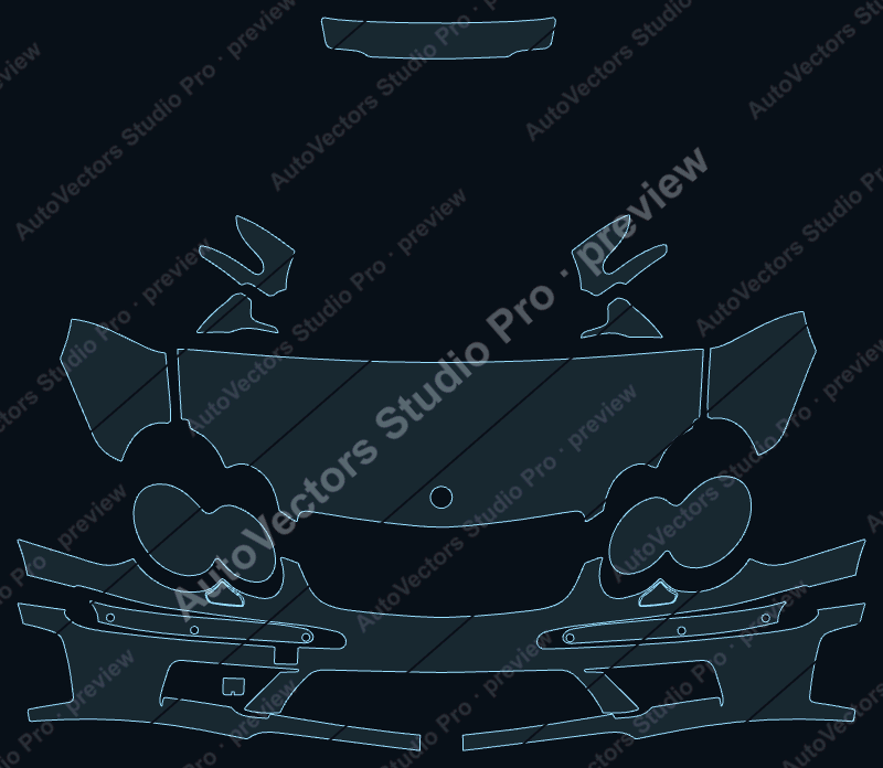Mercedes-Benz SL Class 63 AMG 2007 precut PPF pattern – watermarked preview from the cutting software