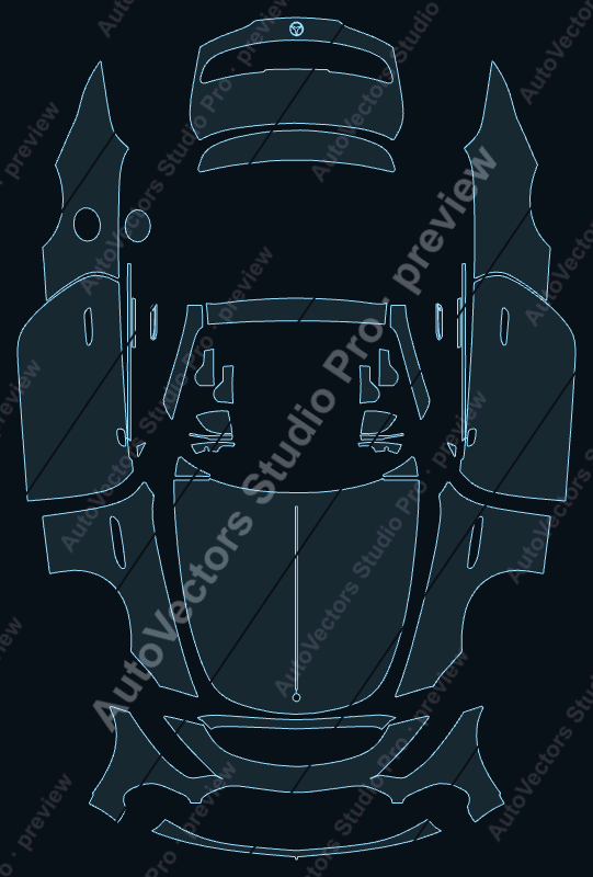 Mercedes-Benz SL Class Maybach 2026 roadster precut PPF pattern – watermarked preview from the cutting software