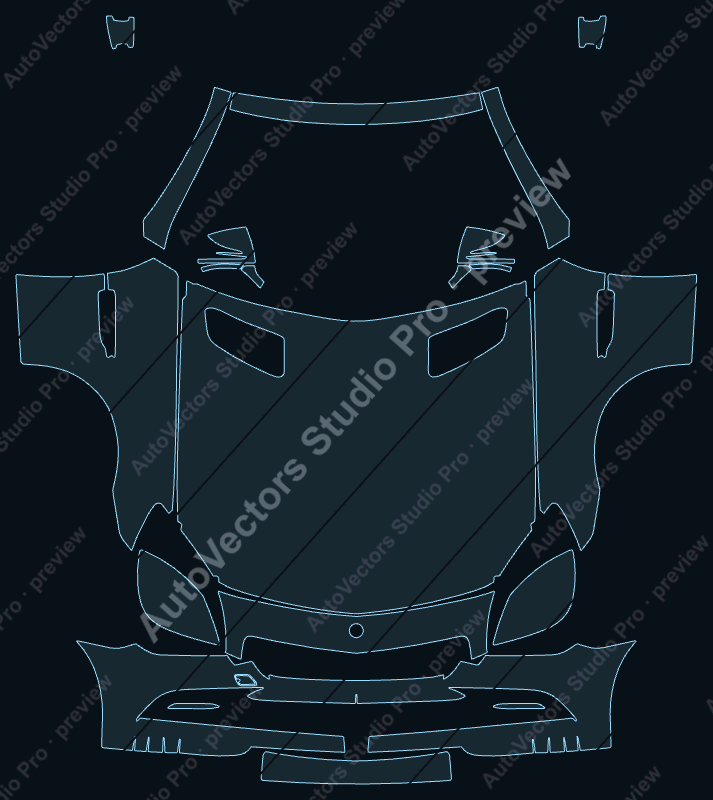 Mercedes-Benz SLK Class 350-250CDI-200 2012 cabrio precut PPF pattern – watermarked preview from the cutting software