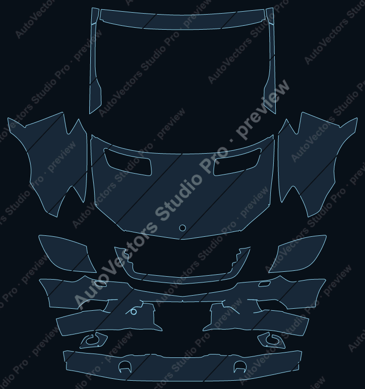 Mercedes-Benz Sprinter Lcv-Mpv 2014 precut PPF pattern – watermarked preview from the cutting software