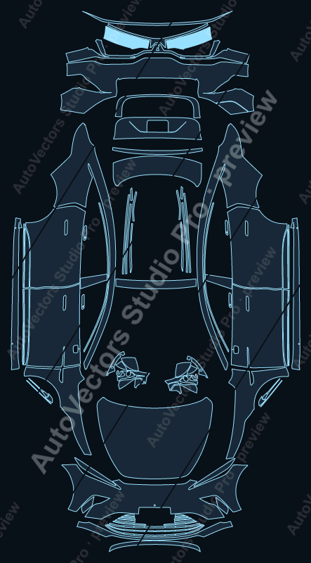 MG MG9 EV EP35 Base 2024 sedan precut PPF pattern – watermarked preview from the cutting software