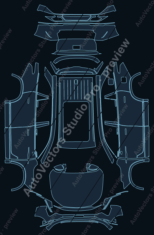 MG QS IS31 Base 2026 SUV precut PPF pattern – watermarked preview from the cutting software