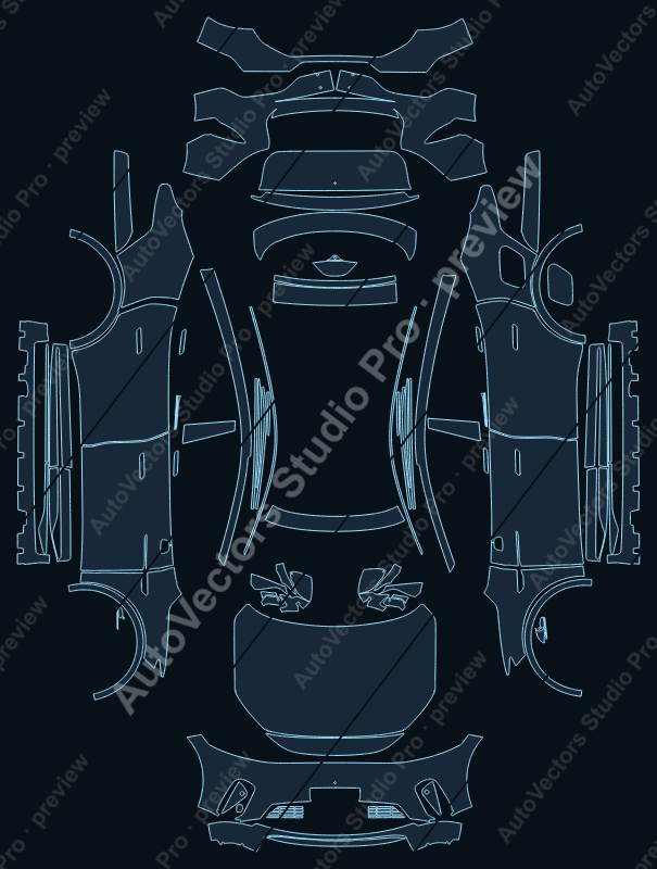 MG S9 EV ES33 2024 SUV precut PPF pattern – watermarked preview from the cutting software
