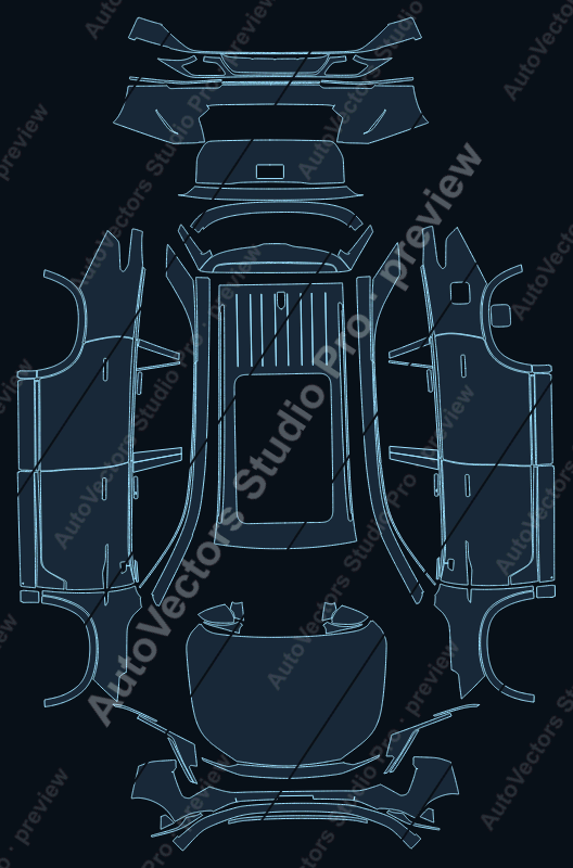 MG S9 IS31 2026 SUV precut PPF pattern – watermarked preview from the cutting software