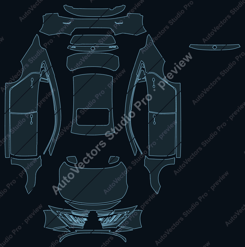 Nissan Sylphy Sentra 2026 precut PPF pattern – watermarked preview from the cutting software