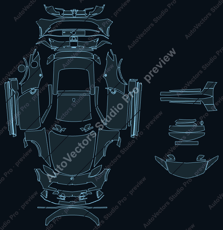 Nissan Z RZ34 Nismo 2024 coupe precut PPF pattern – watermarked preview from the cutting software