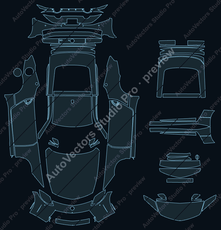 Nissan Z RZ34 Performance 2023 coupe precut PPF pattern – watermarked preview from the cutting software