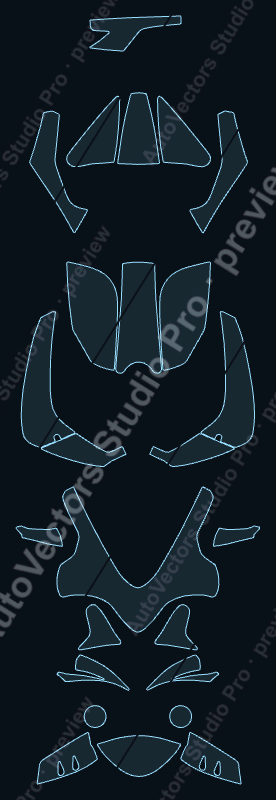 Norton V4 SS Base 2019 precut motorcycle PPF pattern – watermarked preview from the cutting software