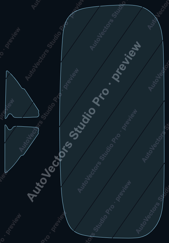 Porsche 356 Base 1956 precut window film pattern – watermarked preview from the cutting software