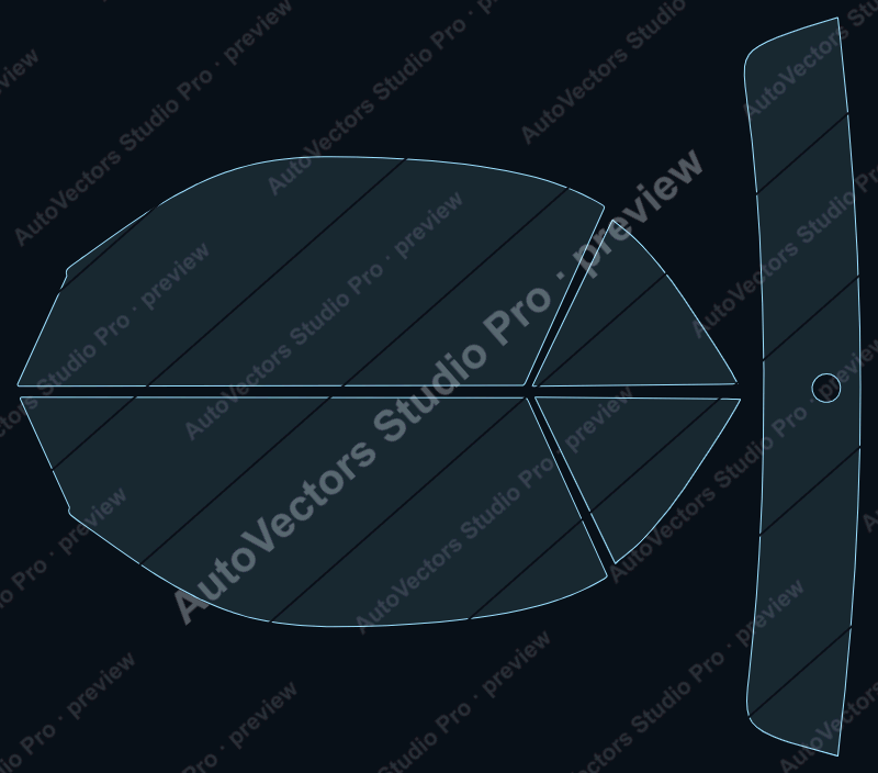 Porsche 911 1998 cabriolet precut window film pattern – watermarked preview from the cutting software