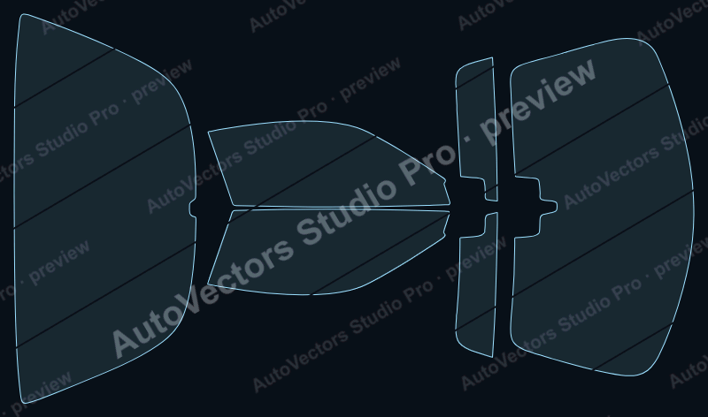 Porsche 911 2015 targa precut window film pattern – watermarked preview from the cutting software