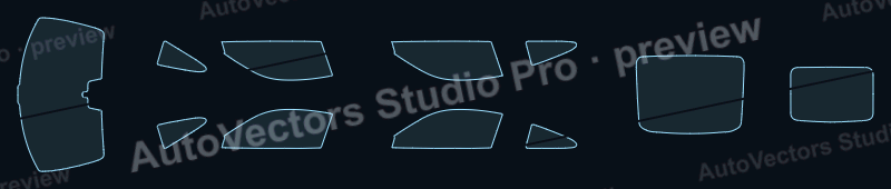 Porsche 911 2020 coupe precut window film pattern – watermarked preview from the cutting software