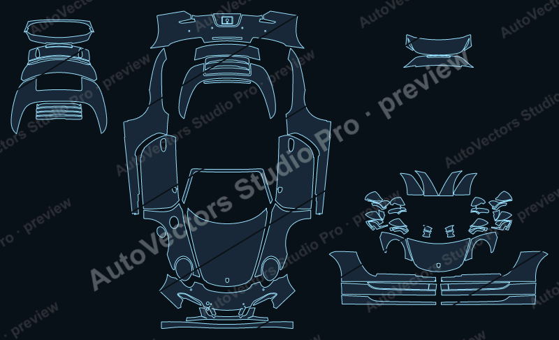 Porsche 911 991.1 Carrera 4 GTS Carrera GTS 2015 cabriolet full kit precut PPF pattern – watermarked preview