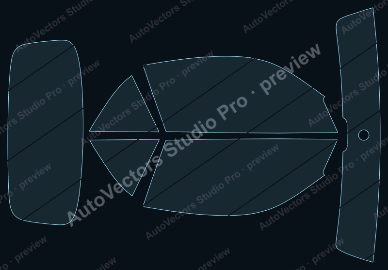 Porsche 911 Carrera 1999 cabriolet precut window film pattern – watermarked preview from the cutting software