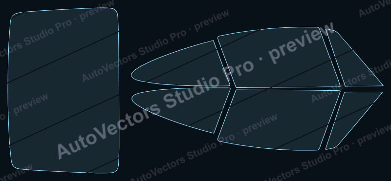Porsche 911 SC 1978 precut window film pattern – watermarked preview from the cutting software