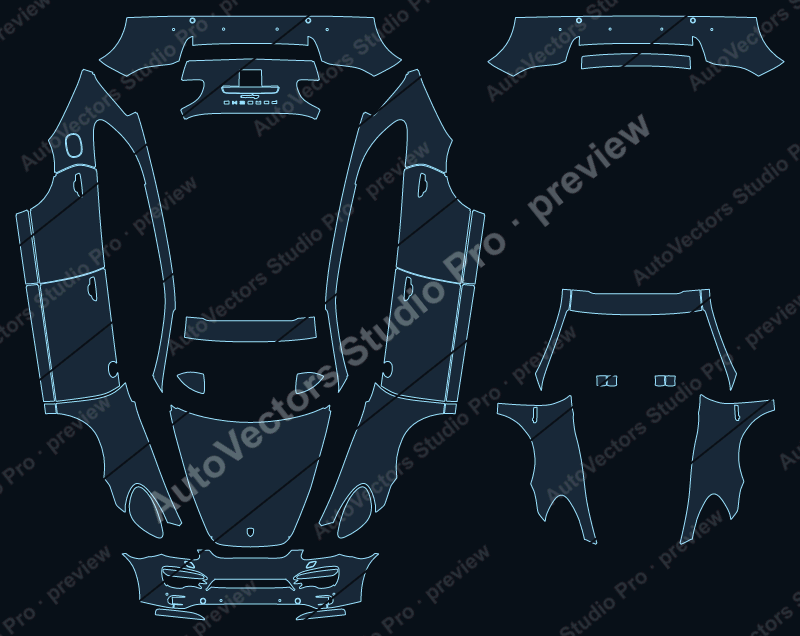 Porsche Cayenne 958 Pre-Facelift 2011 SUV precut PPF pattern – watermarked preview from the cutting software