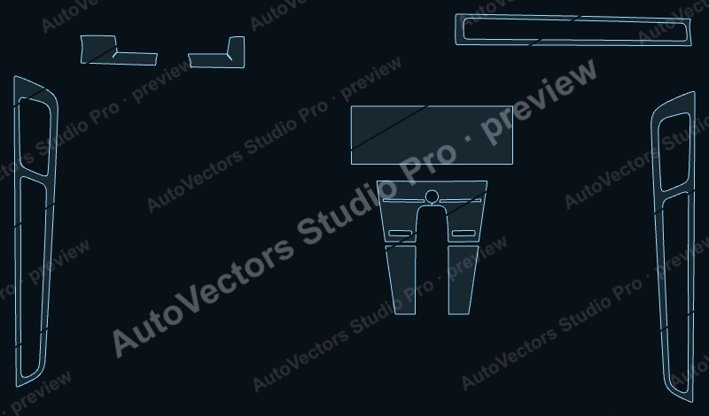 Porsche Cayenne S-E-Hybrid-Base 2018 SUV precut interior protection film pattern – watermarked preview