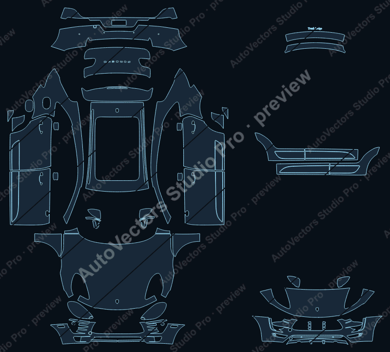 Porsche Macan 95B S Sport Edition Base Pre-Facelift 2015 SUV precut PPF pattern – watermarked preview