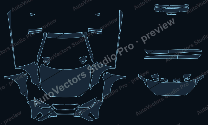 Seat Arona KJ7 LCI 2021 SUV precut PPF pattern – watermarked preview from the cutting software