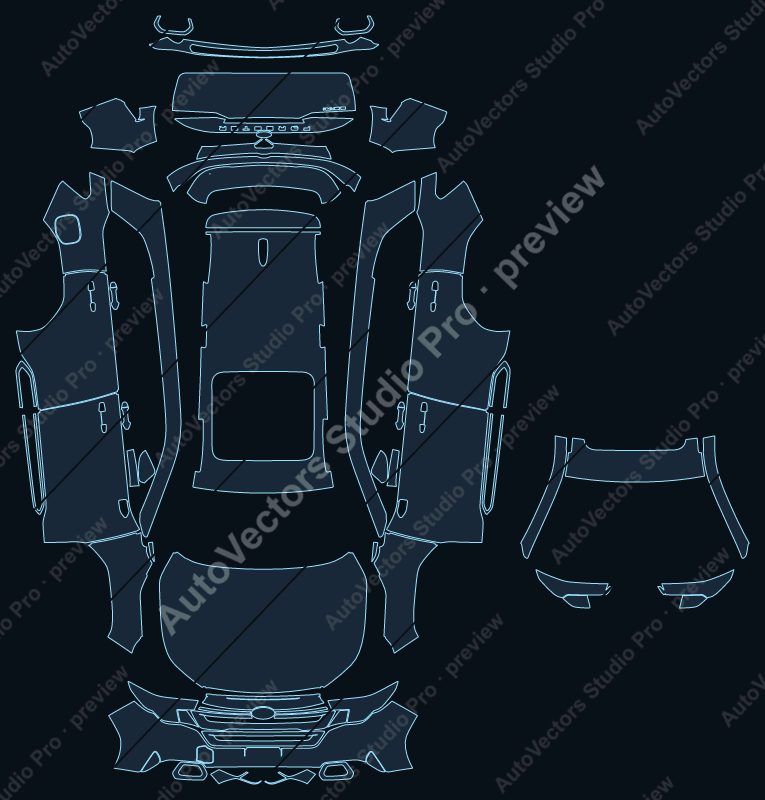 Subaru Forester Limited 2025 SUV precut PPF pattern – watermarked preview from the cutting software