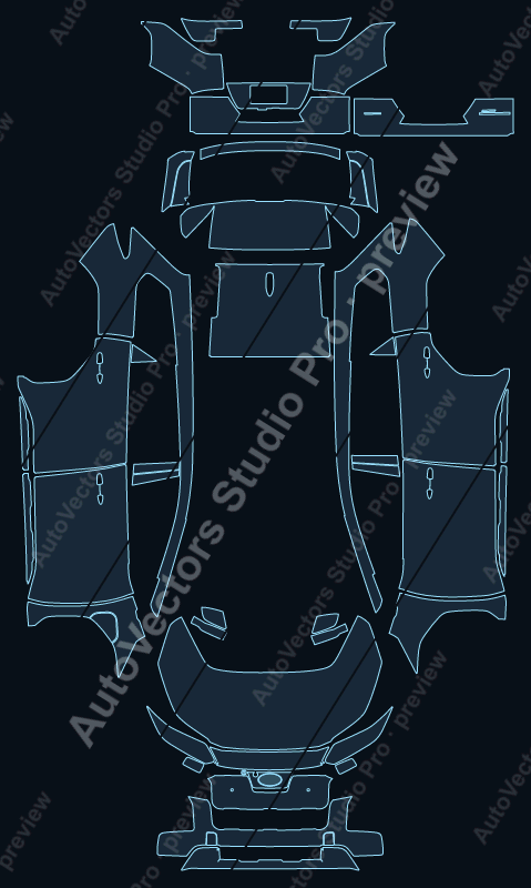 Subaru Trailseeker 2026 precut PPF pattern – watermarked preview from the cutting software