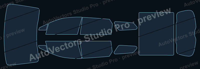 Subaru Trailseeker 2026 precut window film pattern – watermarked preview from the cutting software