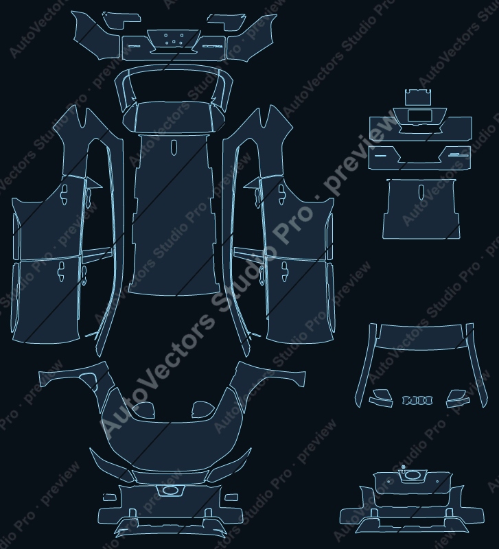 Subaru Trailseeker US 2026 precut PPF pattern – watermarked preview from the cutting software