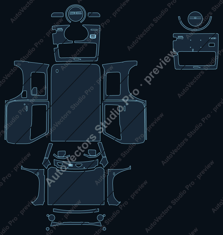 Suzuki Jimny SZ5 2020 precut PPF pattern – watermarked preview from the cutting software