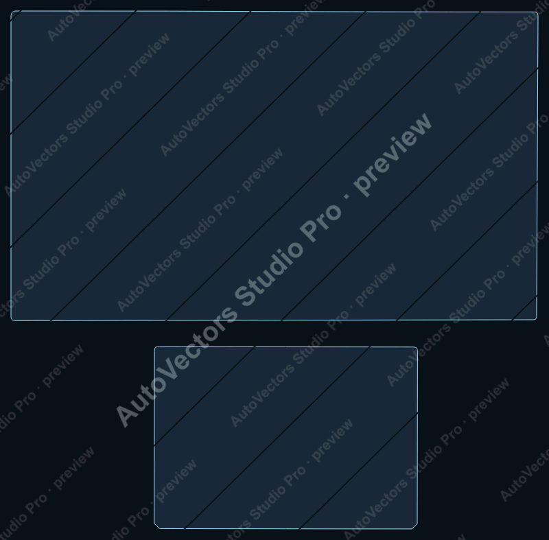 Tesla Cybertruck Base 2024 precut interior protection film pattern – watermarked preview from the cutting software