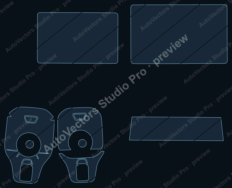 Toyota bZ3 2023 precut interior protection film pattern – watermarked preview from the cutting software