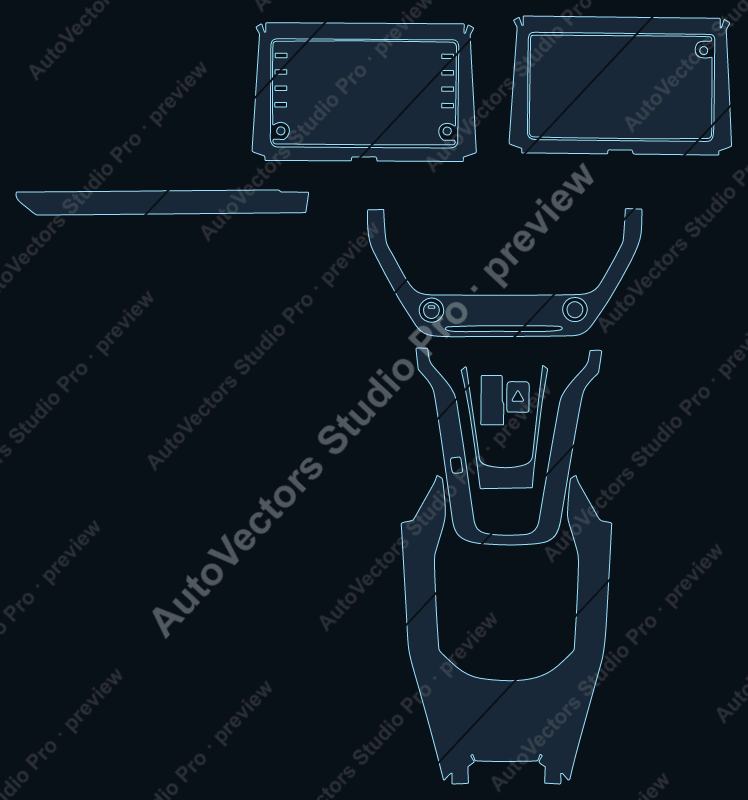 Toyota Corolla Base2 2021 precut interior protection film pattern – watermarked preview from the cutting software
