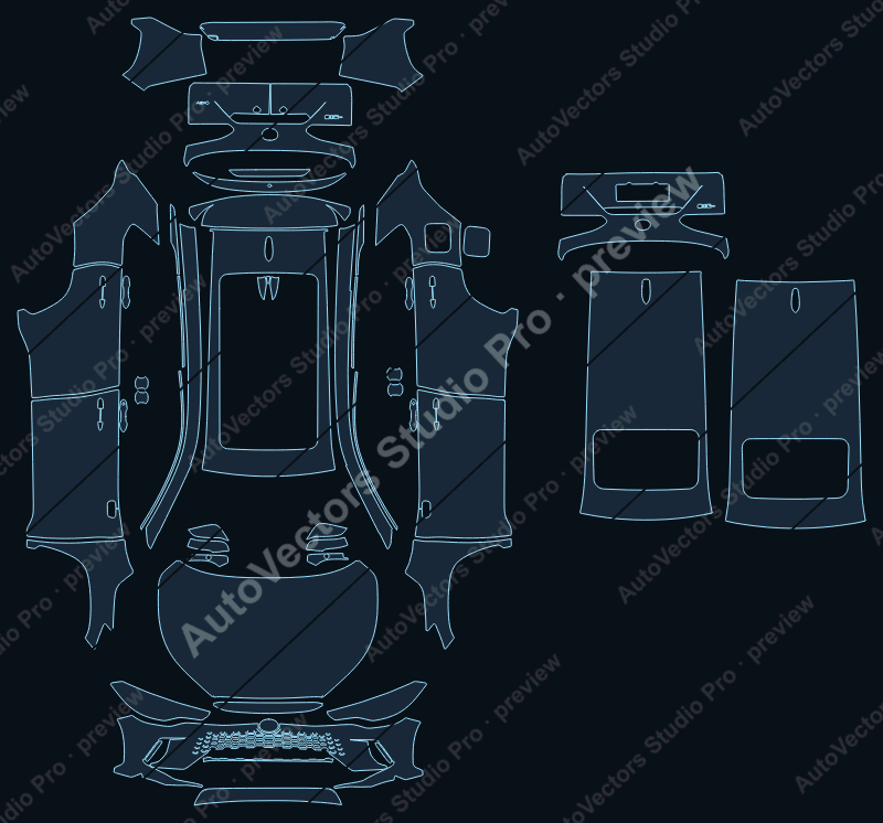 Toyota Corolla Cross Chinese Version 2026 precut PPF pattern – watermarked preview from the cutting software