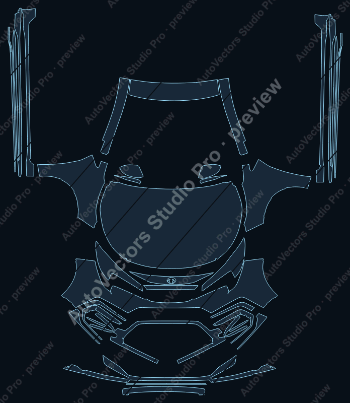 Toyota Corolla SE Apex Edition-XSE Apex Edition 2021 sedan precut PPF pattern – watermarked preview from the cutting software