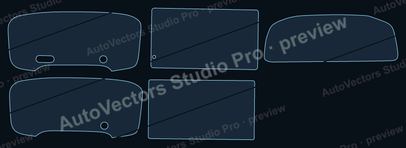 Toyota Crider 2021 precut interior protection film pattern – watermarked preview from the cutting software