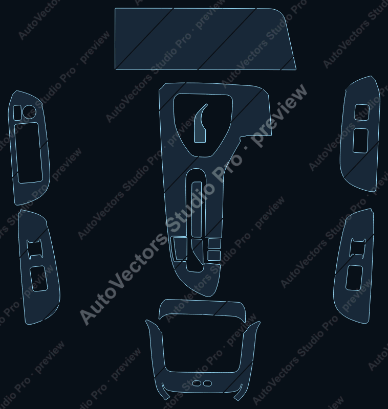Toyota Crown Signia 2025 SUV precut interior protection film pattern – watermarked preview from the cutting software