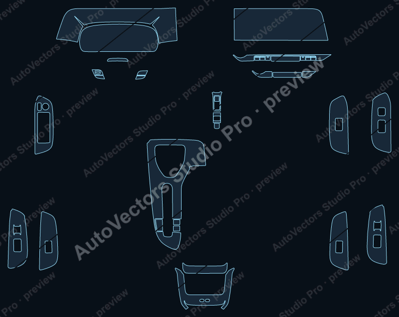 Toyota Crown Signia Limited 2023 precut interior protection film pattern – watermarked preview from the cutting software