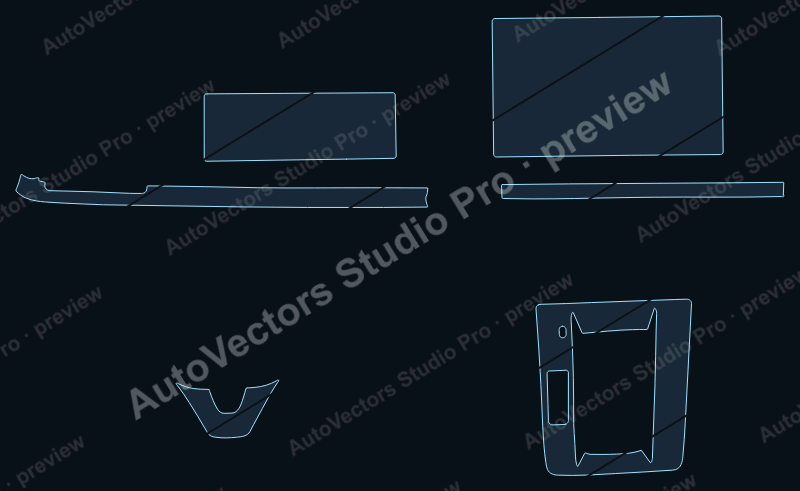 Toyota Frontlander Base 2026 precut interior protection film pattern – watermarked preview from the cutting software