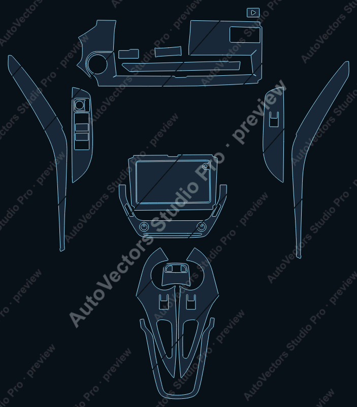 Toyota GR Corolla Circuit Edition 2023 precut interior protection film pattern – watermarked preview