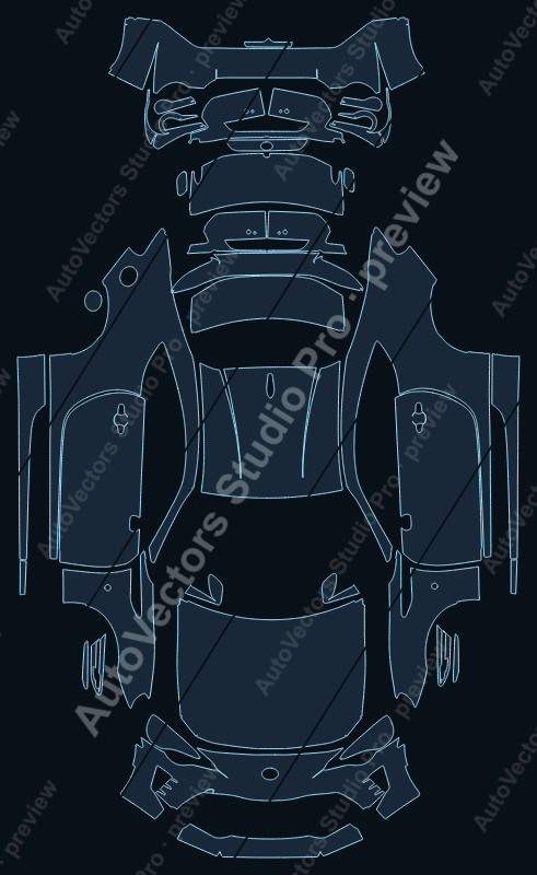 Toyota GT86 ZN6 Pro-Base Pre-Facelift 2016 coupe precut PPF pattern – watermarked preview from the cutting software