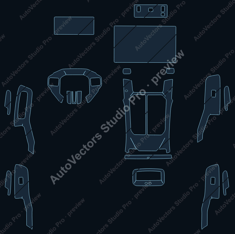 Toyota RAV4 Base 2026 precut interior protection film pattern – watermarked preview from the cutting software