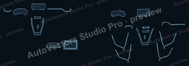 Toyota RAV4 Base V1 2021 precut interior protection film pattern – watermarked preview from the cutting software