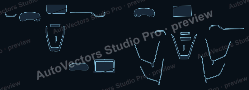 Toyota RAV4 Base V2 2021 precut interior protection film pattern – watermarked preview from the cutting software