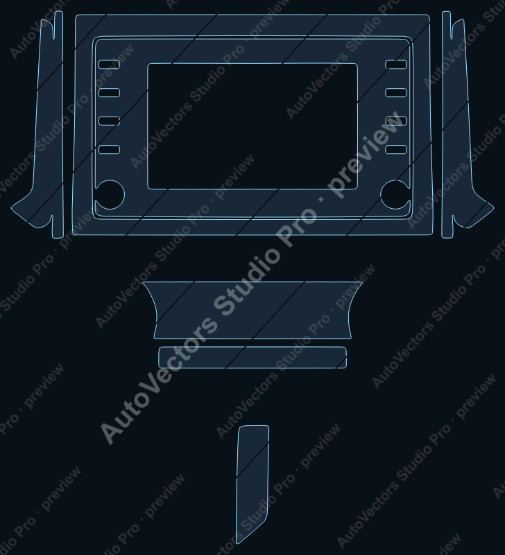 Toyota RAV4 Plug-in Hybrid 2020 precut interior protection film pattern – watermarked preview from the cutting software
