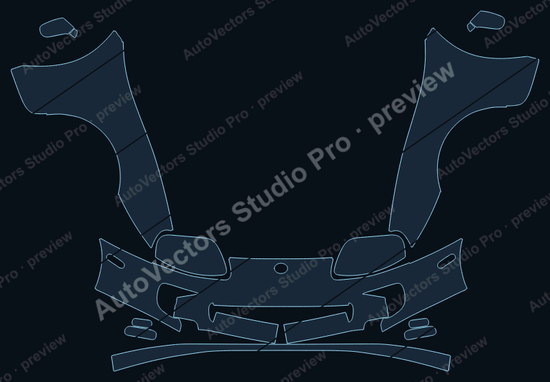 Toyota Supra A80 Base Pre-Facelift 1994 coupe precut PPF pattern – watermarked preview from the cutting software