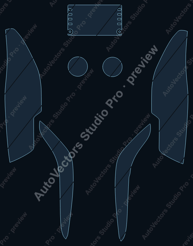 Toyota Tacoma Base 2021 precut interior protection film pattern – watermarked preview from the cutting software