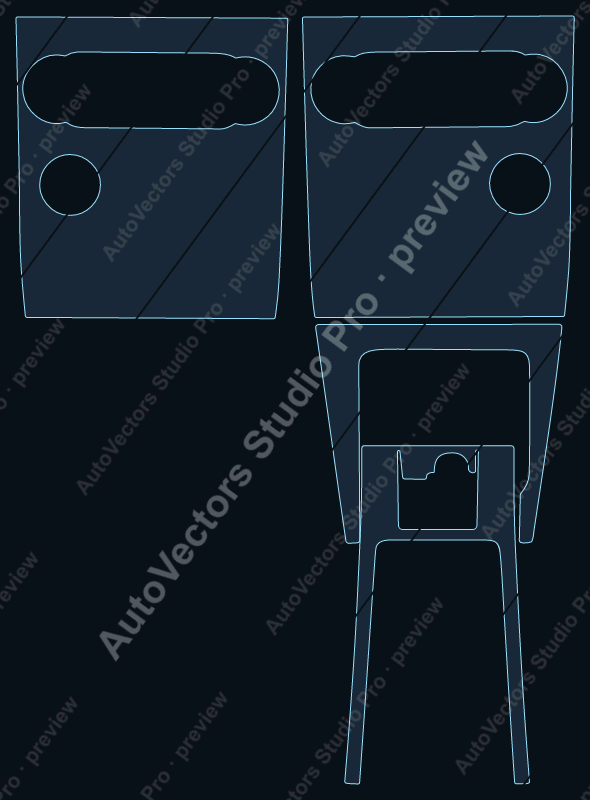 Toyota Veloz Base 2023 precut interior protection film pattern – watermarked preview from the cutting software