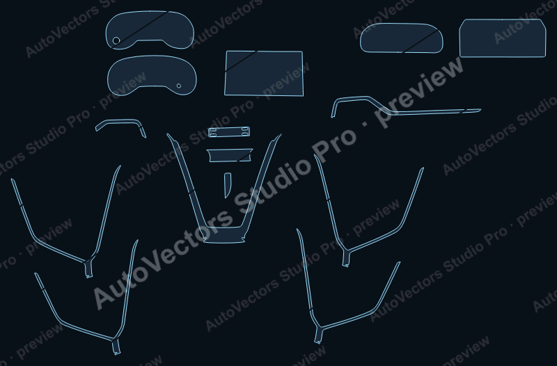 Toyota Wildlander 2020 precut interior protection film pattern – watermarked preview from the cutting software