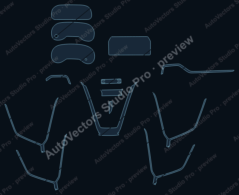 Toyota Wildlander 2022 precut interior protection film pattern – watermarked preview from the cutting software