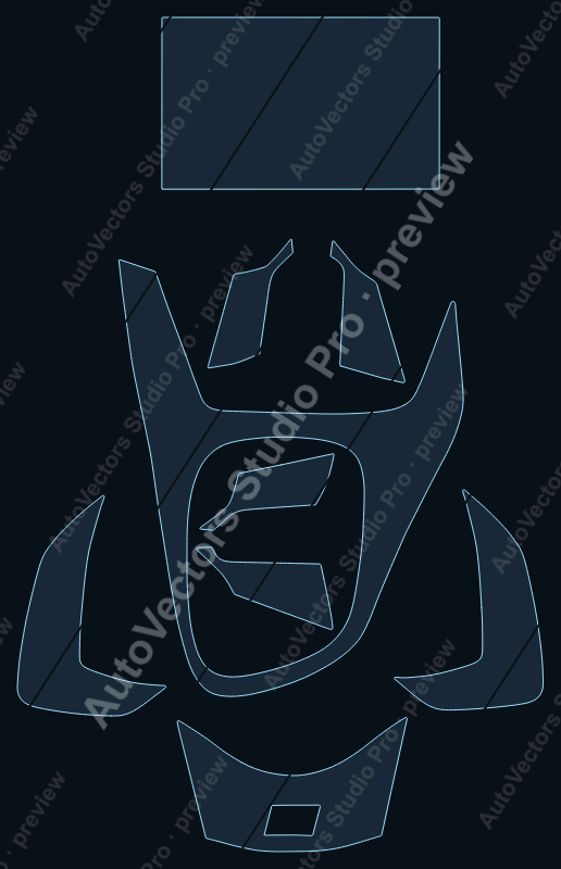 Toyota Yaris-GR 2024 precut interior protection film pattern – watermarked preview from the cutting software